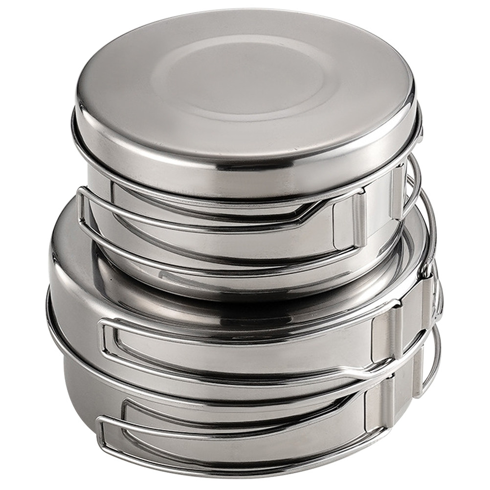 Camping Cooking Pots And Pans - 1Set Stainless Steel Camping Cookware Set