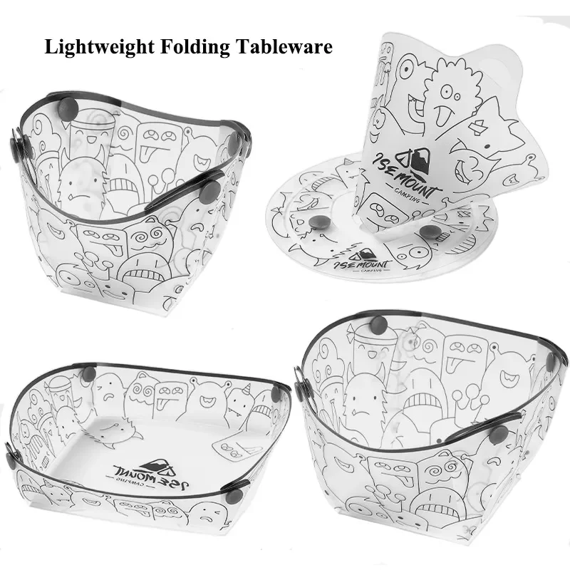 Camping Cooking Disc - Outdoor Lightweight Folding Tableware Portable Bowl