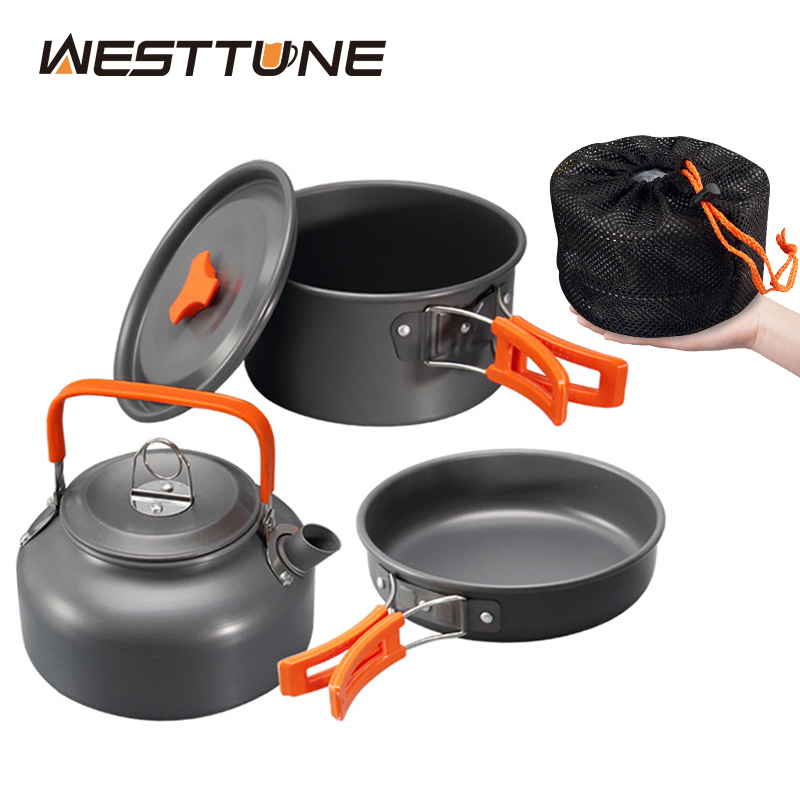 Camping Cooking Set 2 Person - WESTTUNE Camping Cookware Kit Aluminum Outdoor