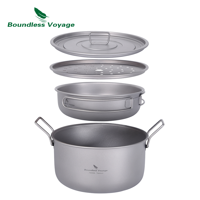 Camping Cooking Pots And Pans - Boundless Voyage Camping Cooking Pot Multifunctional