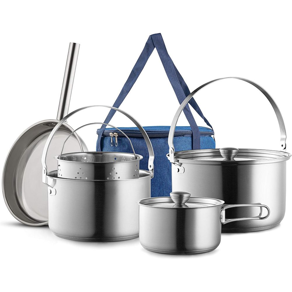 Camping Cookware Set 304 Stain - Camping Cooking Open Fire 评论和价格