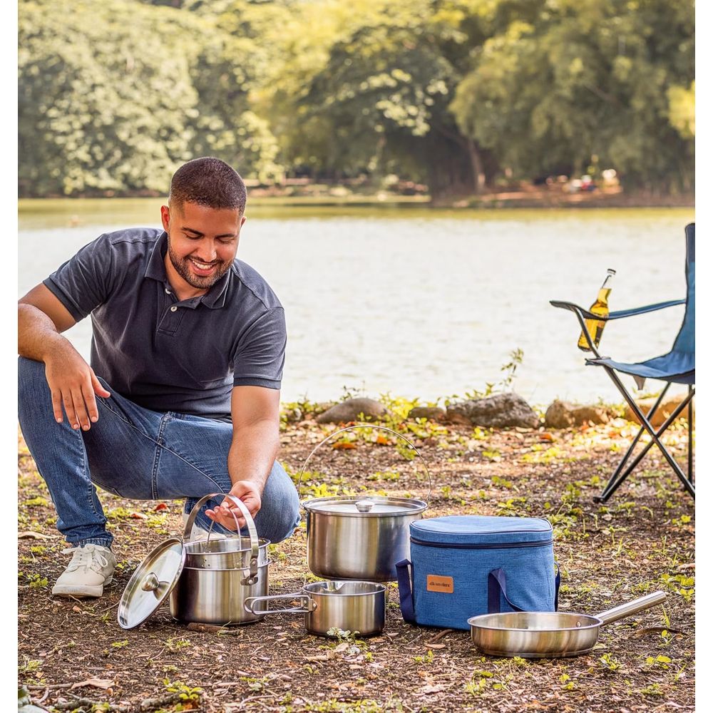 Camping Cookware Set 304 Stain - Camping Cooking Open Fire 评论和价格