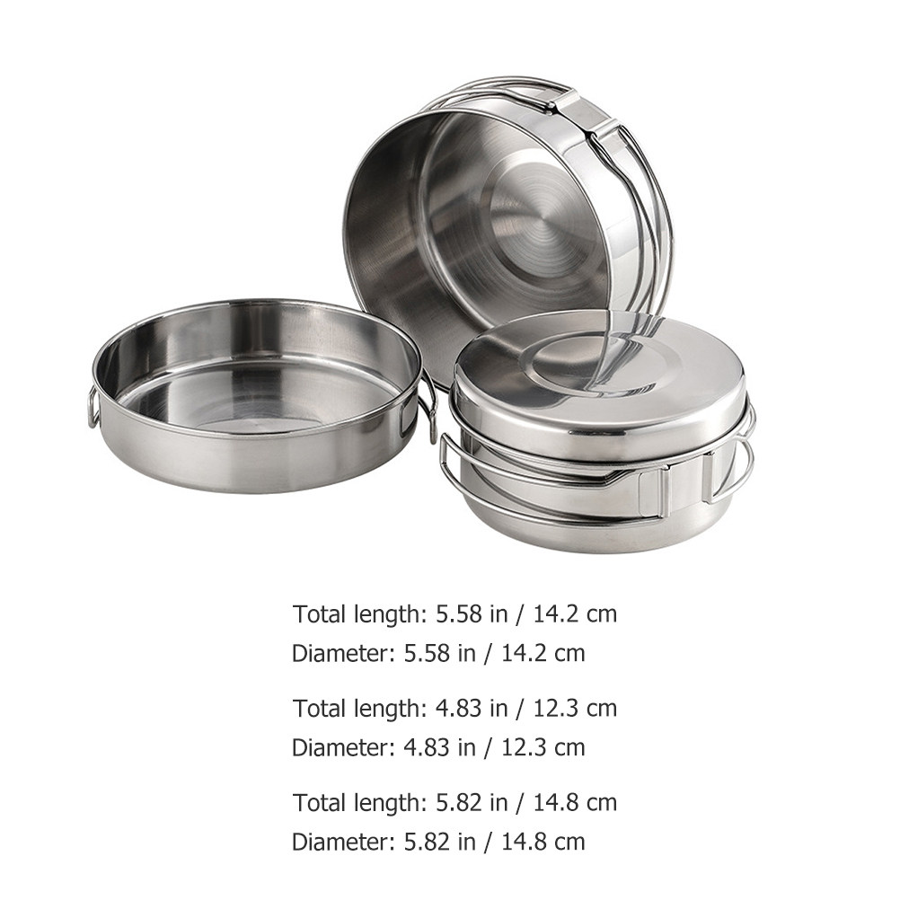 1Set Stainless Steel Camping C - Camping Cooking Pots And Pans 评论和价格