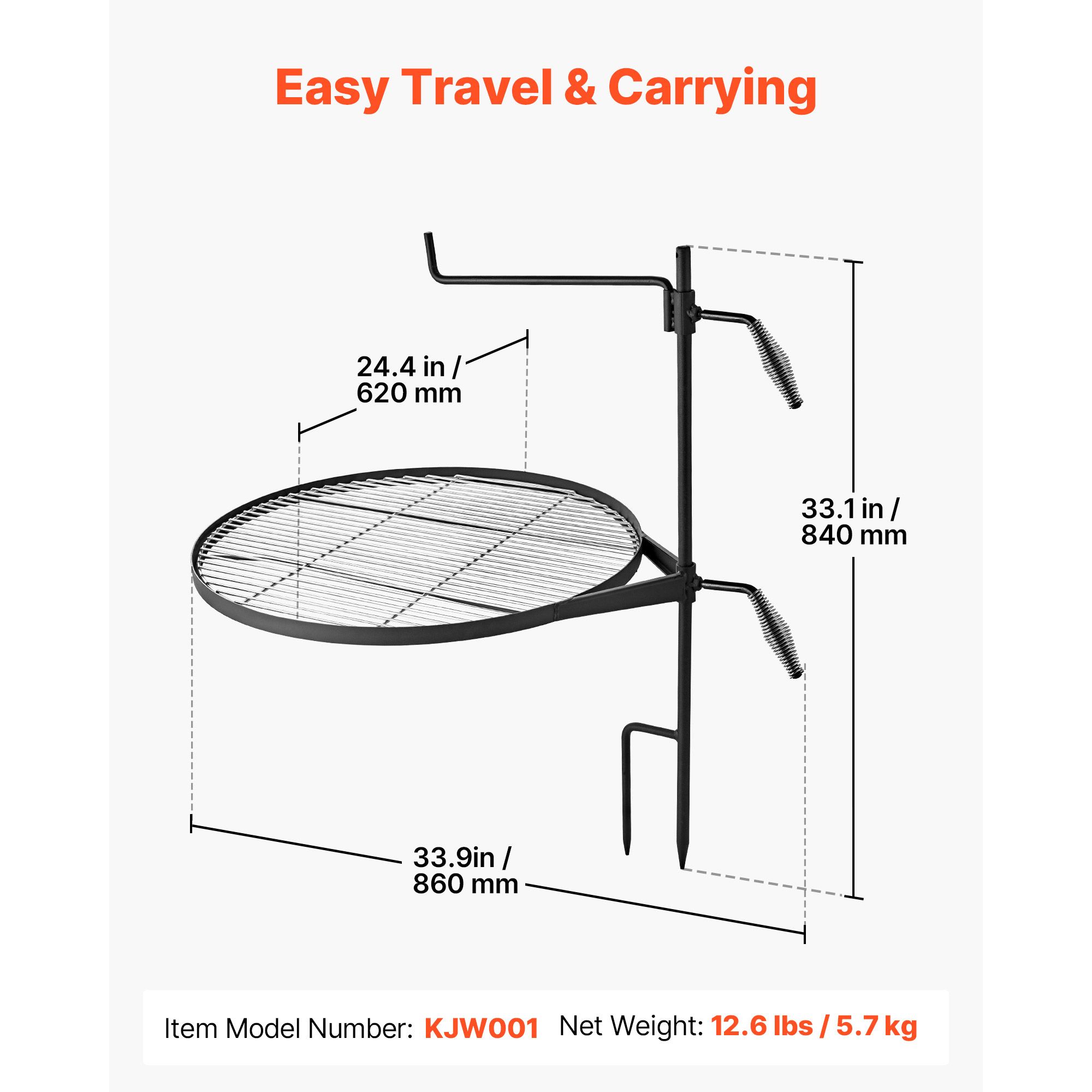 Heavy Duty Swivel Campfire Gri - Camping Cooking Open Fire 评论和价格
