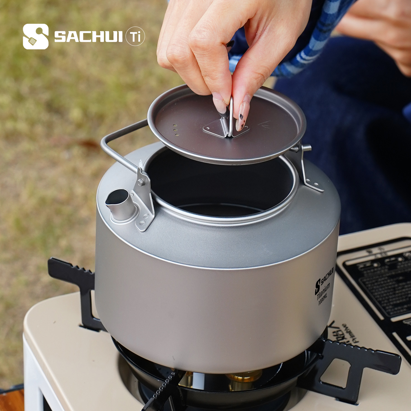 1000ML Pure Titanium Kettle Ou - Camping Cooking Gear 评论和价格