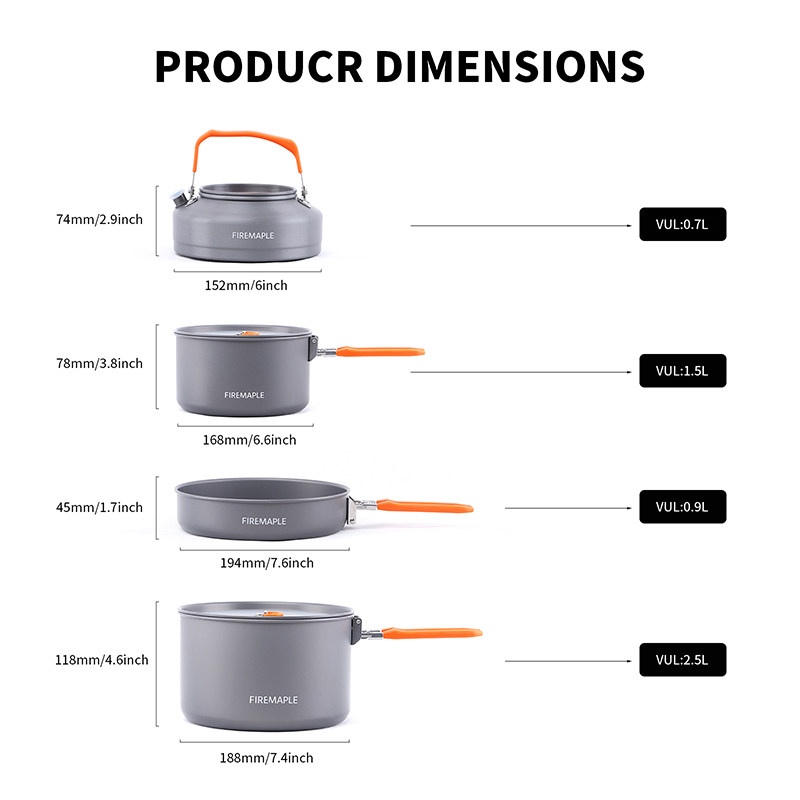 Fire Maple 4-5 Person Cookware - Camping Cooking Set 2 Person 评论和价格