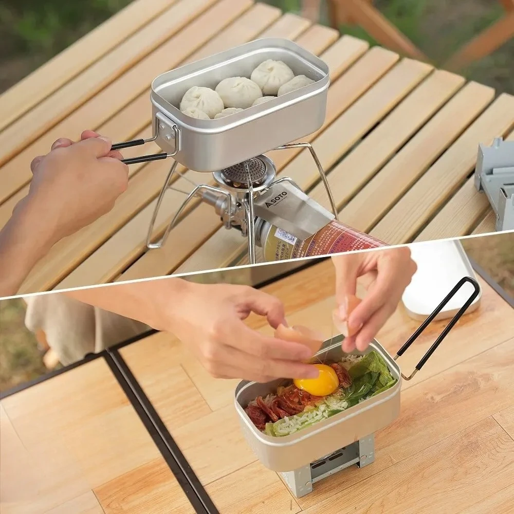 800/1400ML Aluminum Lunch Boxe - Camping Cooking Bowl 评论和价格