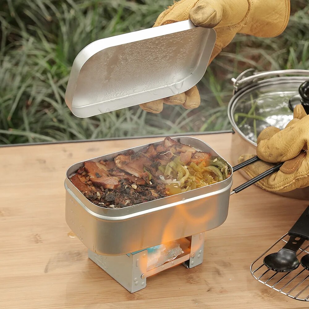 800/1400ML Aluminum Lunch Boxe - Camping Cooking Bowl 评论和价格