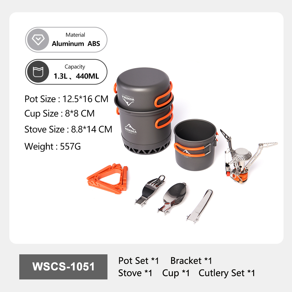 Widesea Portable Camping Cookw - Camping Cooking Set 2 Person 评论和价格
