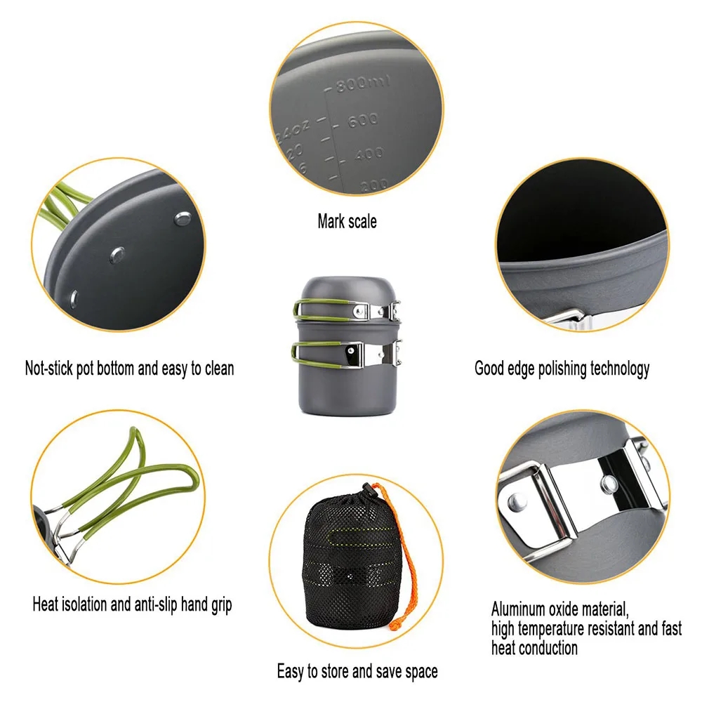 Camping Cookware Mess Kit Ultr - Camping Cooking Set 2 Person 评论和价格