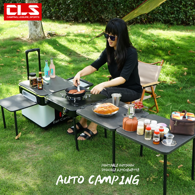 Portable Mobile Camping Kitche - Camping Cooking Table With Storage 评论和价格