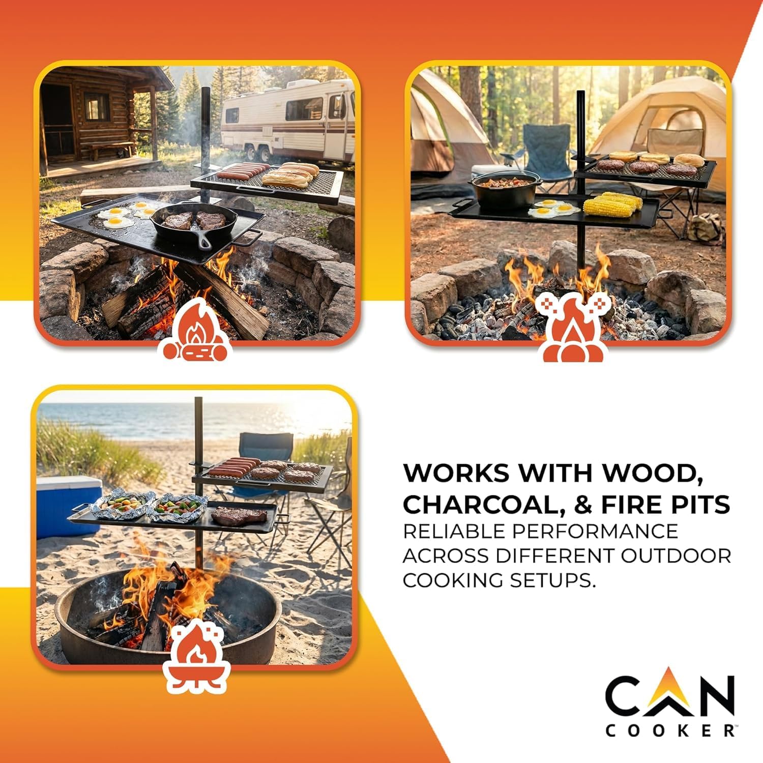 Portable Heavy-Duty Campfire G - Camping Cooking Open Fire 评论和价格