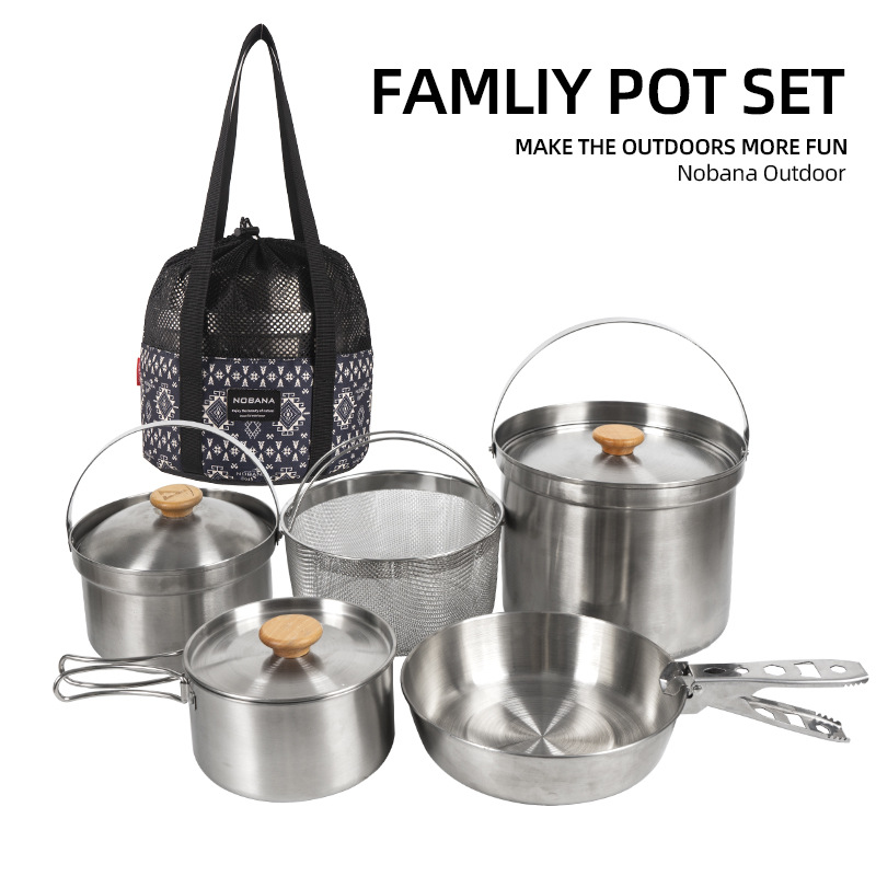 NOBANA Newest Outdoor Stainles - Camping Cooking Pots And Pans 评论和价格