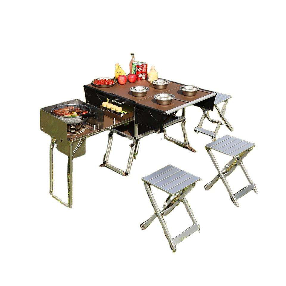 Portable Outdoor Folding Food  - Camping Cooking And Dining Set 评论和价格
