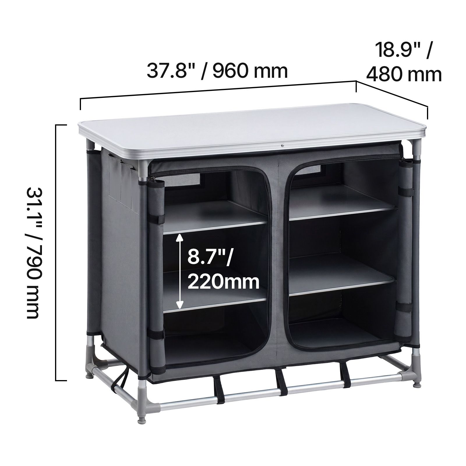 Camping Storage Cabinet, Outdo - Camping Cooking Table With Storage 评论和价格