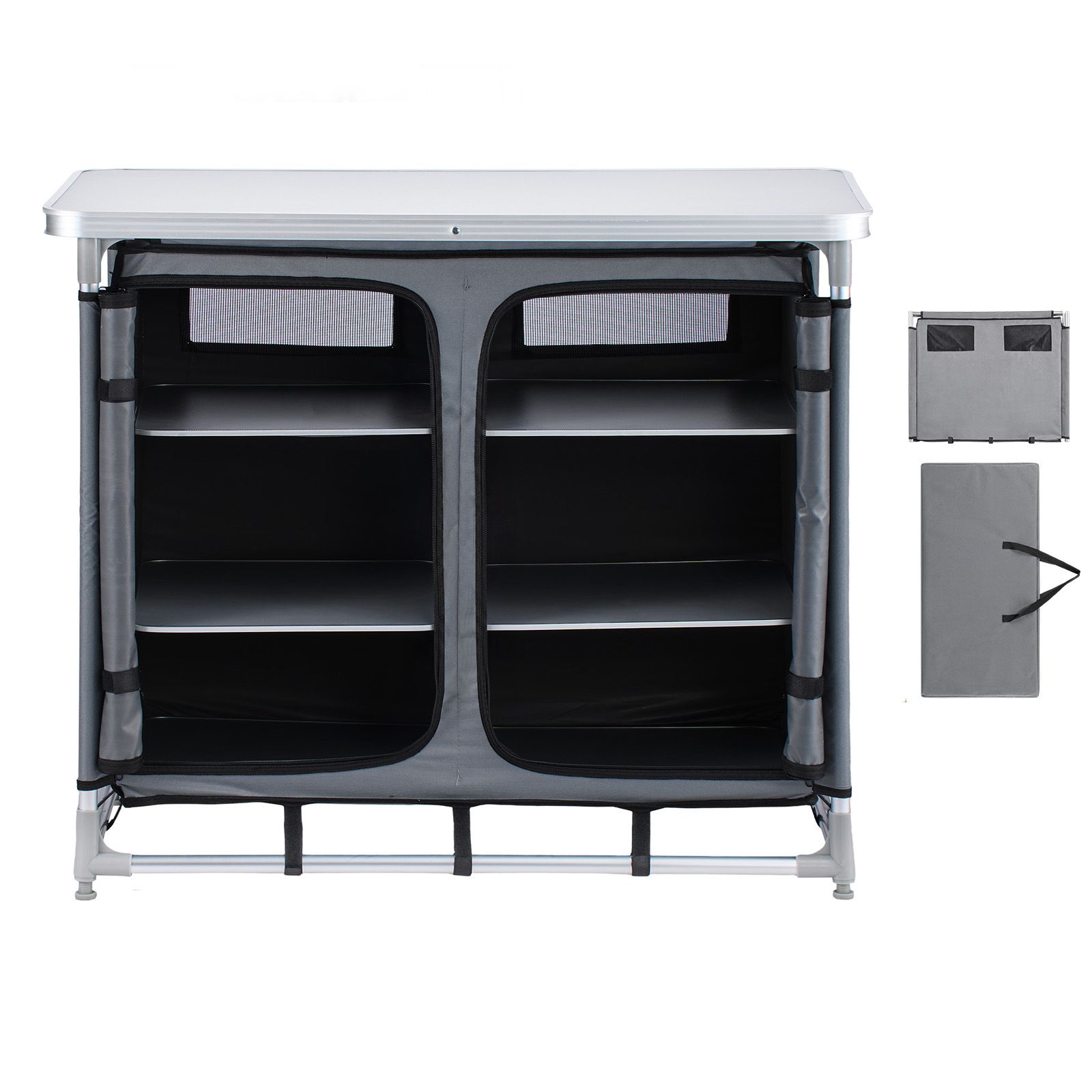 Camping Storage Cabinet, Outdo - Camping Cooking Table With Storage 评论和价格