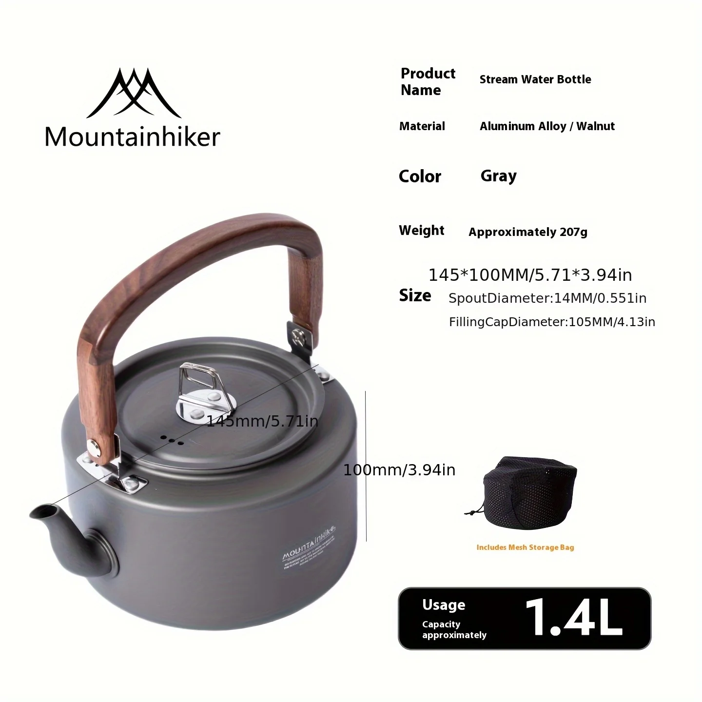 Camping1.4L Tea Kettle Aluminu - Camping Cooking Set 2 Person 评论和价格