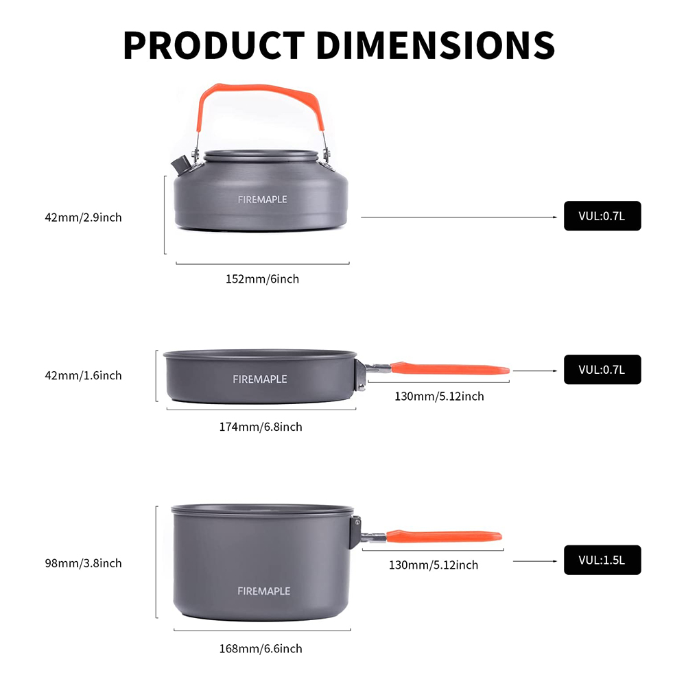 Fire Maple Picnic Pot Pan Set  - Camping Cooking Set 2 Person 评论和价格