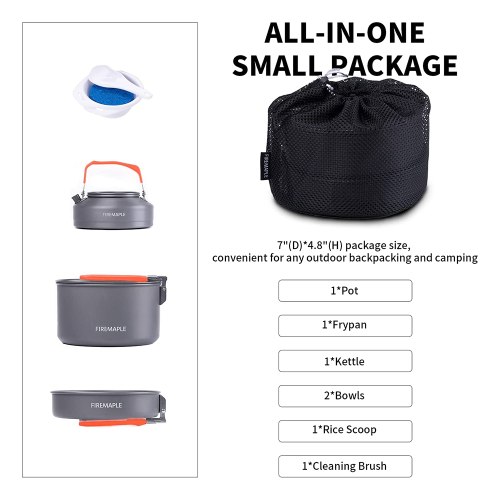 Fire Maple Picnic Pot Pan Set  - Camping Cooking Set 2 Person 评论和价格