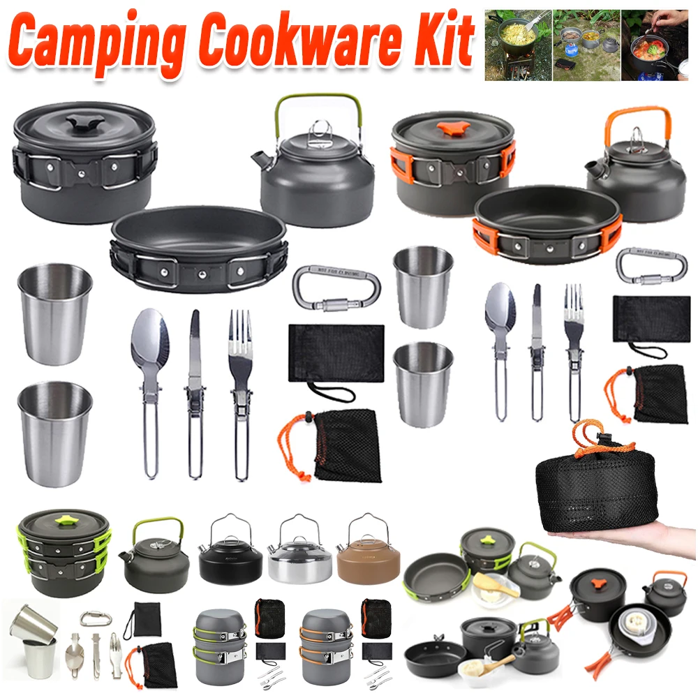 Camping Cookware Kit Kettle Po - Camping Cooking Bowl 评论和价格