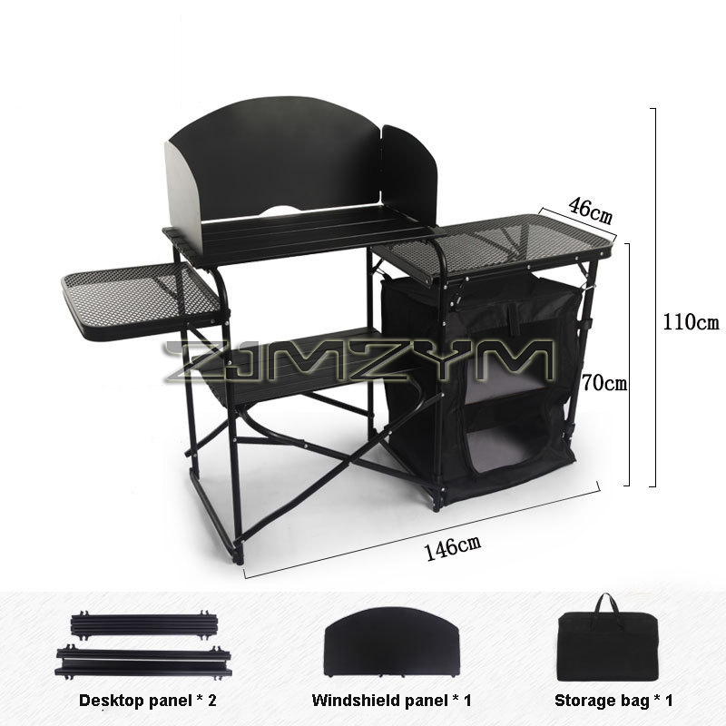Outdoor Camping Folding Table, - Camping Cooking Table With Storage 评论和价格
