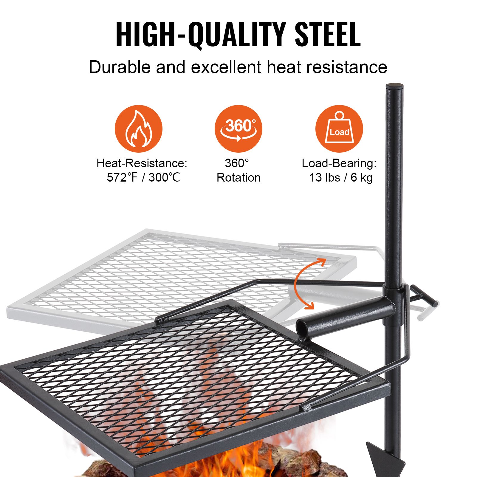 Swivel Campfire Grill, Fire Pi - Camping Cooking Open Fire 评论和价格
