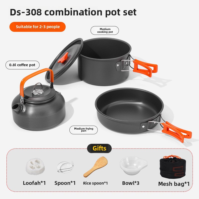 Outdoor Camping Cookware Set f - Camping Cooking Set 2 Person 评论和价格